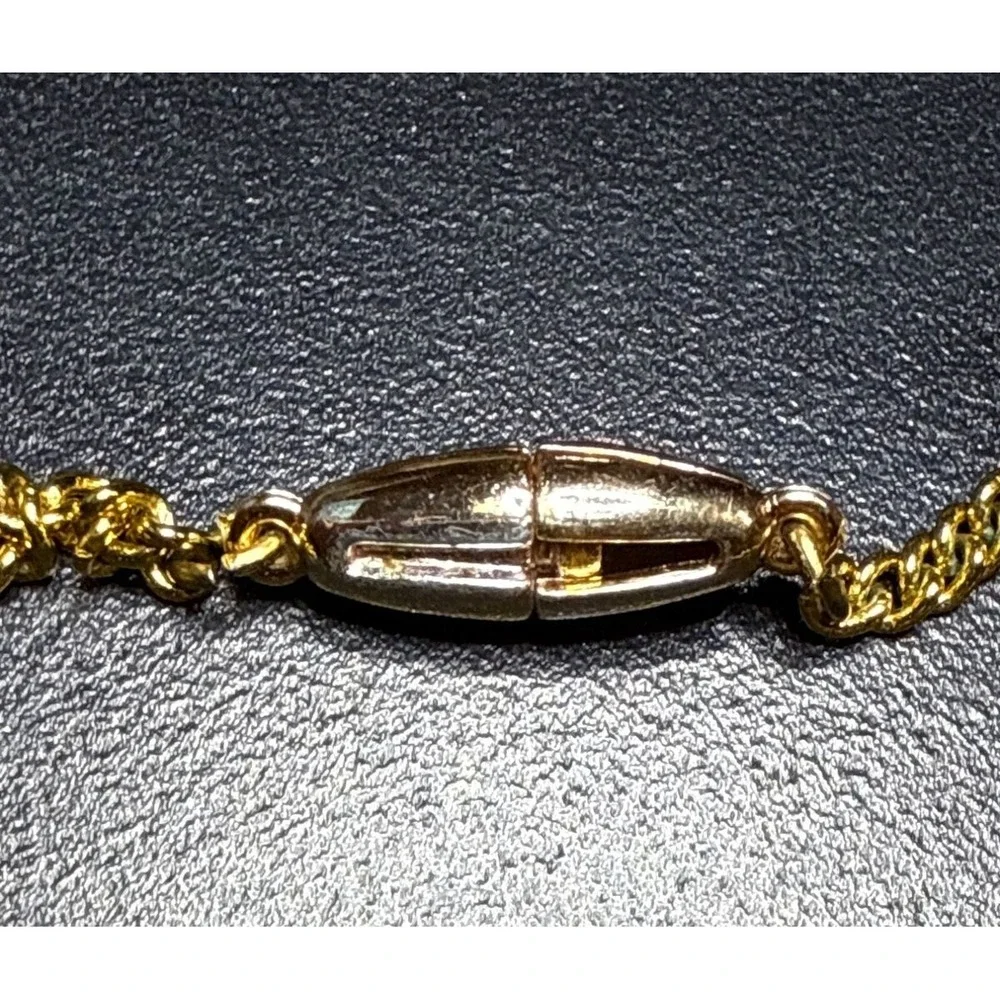 Disney Store London Gold Tone Beauty And The Beast Necklace Red Gems AB Crystals